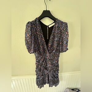 Astr vibrant black floral mini dress SZ: M